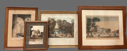 Lot de trois gravures : 
