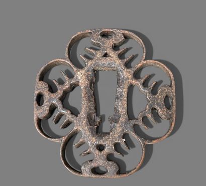 Collection de sept tsuba.
Japon, Epoque Meiji...