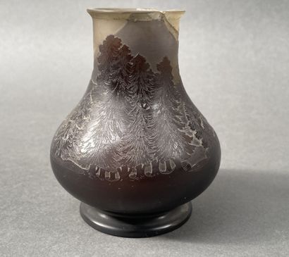 Petit vase balustre en verre multicouche...