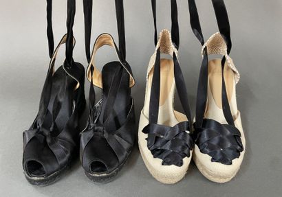 CASTANER 
Set of two pairs of wedge espadrilles:...