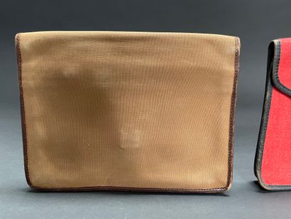 CELINE 
Set of three 25-cm canvas and leather...