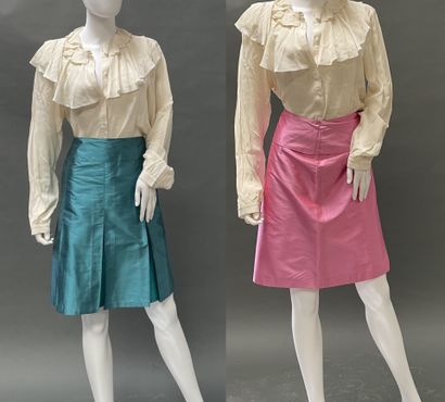 ACANTHE
Two flared silk skirts, one with...