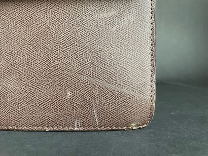 LANCEL
40 cm brown grained leather briefcase,...