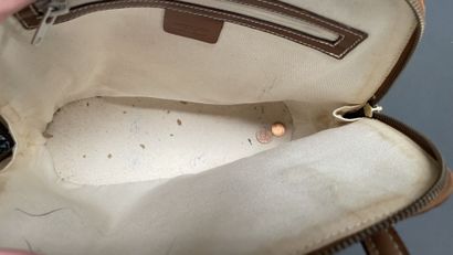 LANCEL
Camel-beige leather bag with ecru...