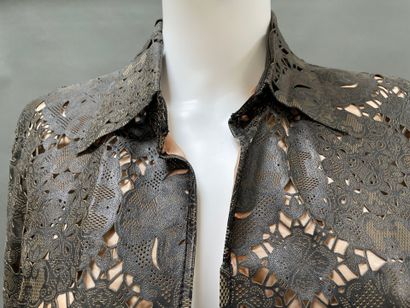 ANONYMOUS 
Laser-cut leather jacket with...
