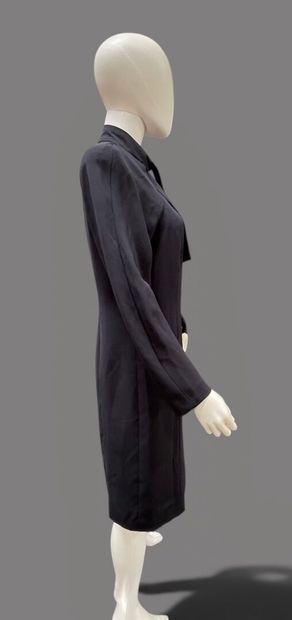 Hanae MORI
Navy blue silk crepe dress, small...