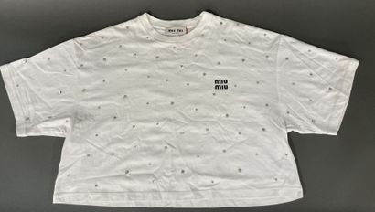 MIU MIU 
Short-sleeved T-shirt embellished...