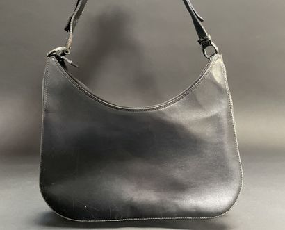 LANCEL

Black leather messenger bag with...
