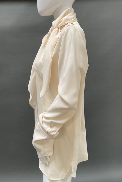 JOSEPH
White silk crepe blouse, side-tie...