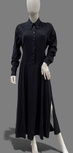 ROCHAS 
Long navy blue cotton jersey dress...