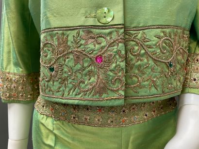 RENATO NUCCI
Green silk ensemble embroidered...