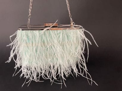 Alessia MASSIMO 
Hard metal bag with turquoise...