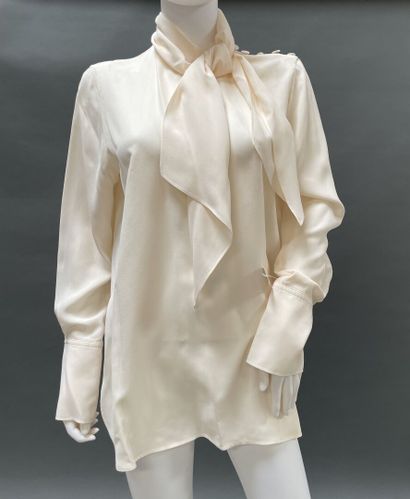 JOSEPH
White silk crepe blouse, side-tie...