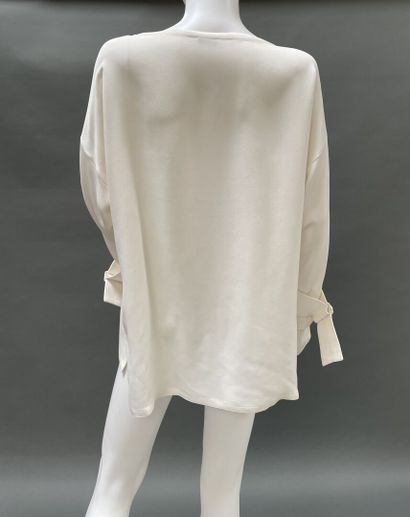 JOSEPH
White silk crepe blouse with adjustable-belt...
