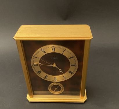 LANCEL
Barometer clock in gold-plated metal...