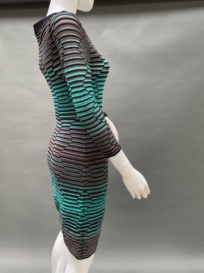 MISSONI 
Turquoise and brown knit dress,...