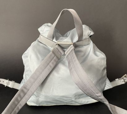PRADA 
Small blue Re-nylon backpack, two...