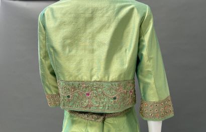 RENATO NUCCI
Green silk ensemble embroidered...