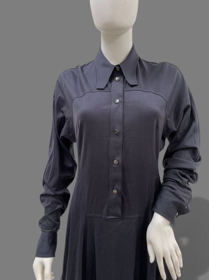ROCHAS 
Long navy blue cotton jersey dress...