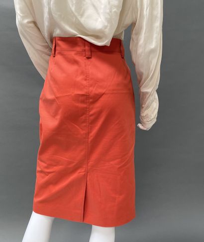GEORGES RECH
Straight-cut coral cotton skirt...