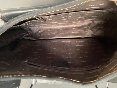 LANCEL

Black leather messenger bag with...