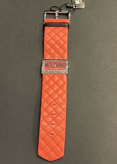 MOSCHINO 
Steel watch with a wide orange...