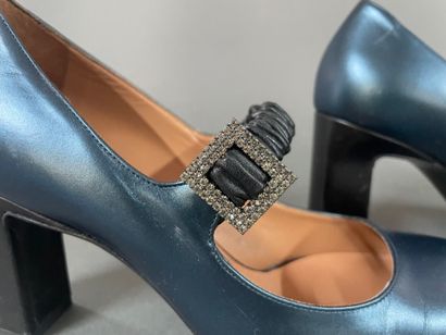 Fratelli ROSSETTI 
Pair of green patent leather...