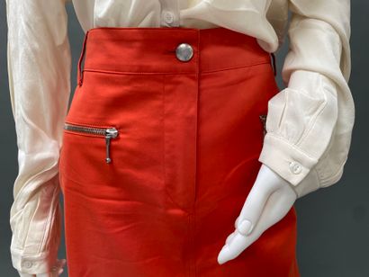 GEORGES RECH
Straight-cut coral cotton skirt...