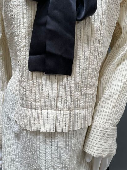LANVIN Summer 2003 
Ecru and white striped...
