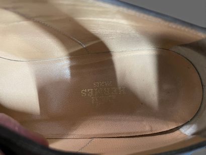 HERMES
Pair of brown suede Salomé shoes....