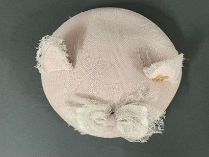 MAISON MICHEL 
Bibi “Yoko” in pink felt covered...