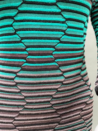 MISSONI 
Turquoise and brown knit dress,...