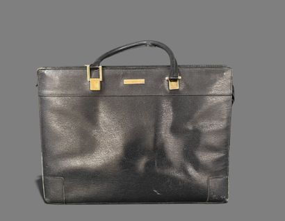 GUCCI 
Black Safiano leather tote bag, double...