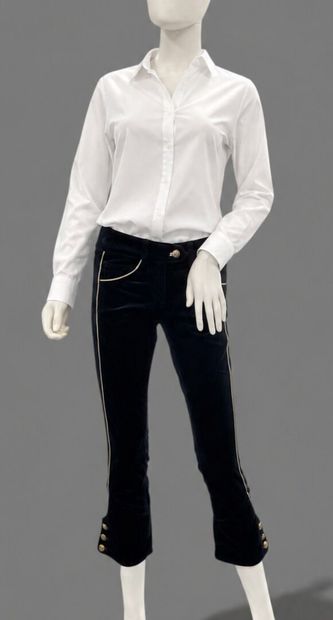 ISABELLE MARANT 
Navy blue velvet cropped...