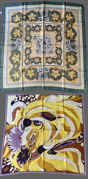 Louis FERAUD, Ted LAPIDUS 
Two muslin scarves—one...