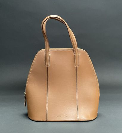 LANCEL
Camel-beige leather bag with ecru...