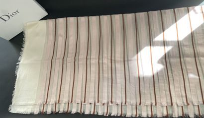 DIOR 
Striped silk and cashmere shawl in...