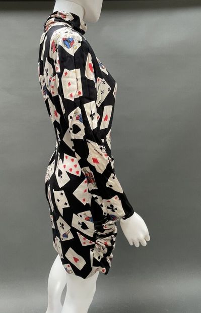 UNGARO
Short black silk satin dress with...