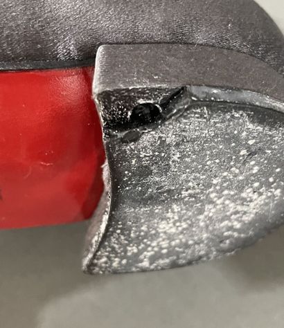 Christian LOUBOUTIN 
Pair of gray satin ballet...