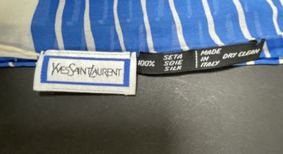 Yves SAINT LAURENT 
Ecru and blue striped...