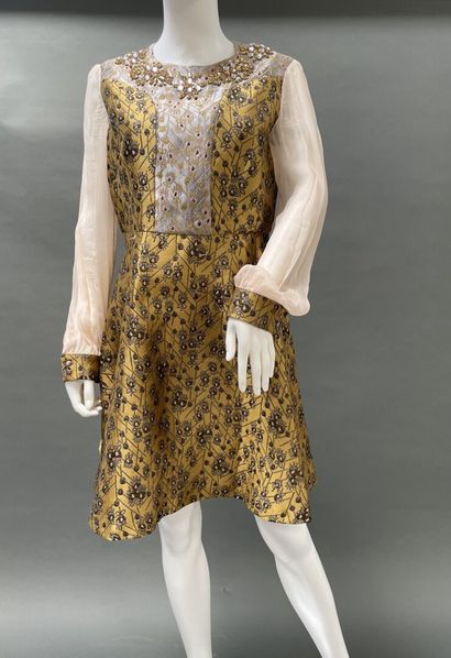 TARA JARMON
Silk dress with gold-background...