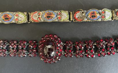 Set of four vintage costume jewelry bracelets...