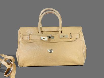 MAX DOUGLAS 
Pyla beige leather tote bag,...