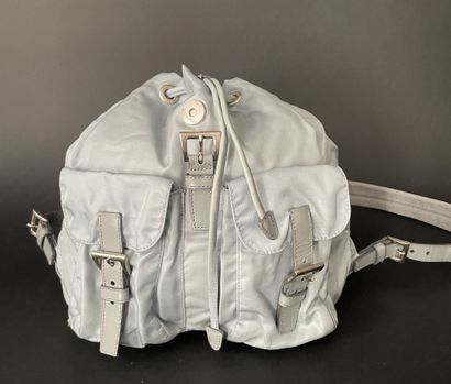 PRADA 
Small blue Re-nylon backpack, two...