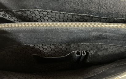 GUCCI 
Black Safiano leather tote bag, double...