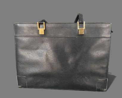 GUCCI 
Black Safiano leather tote bag, double...