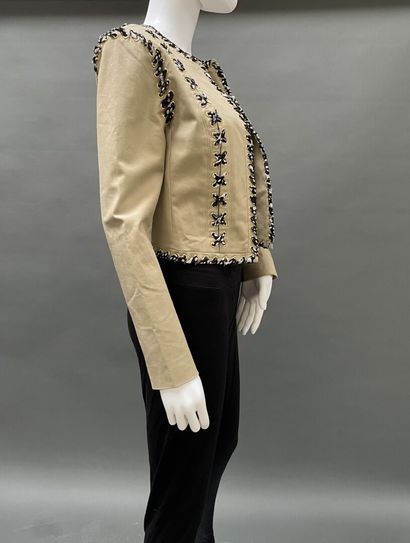 Michael KORS 
Beige cotton jacket trimmed...