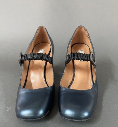 Fratelli ROSSETTI 
Pair of green patent leather...