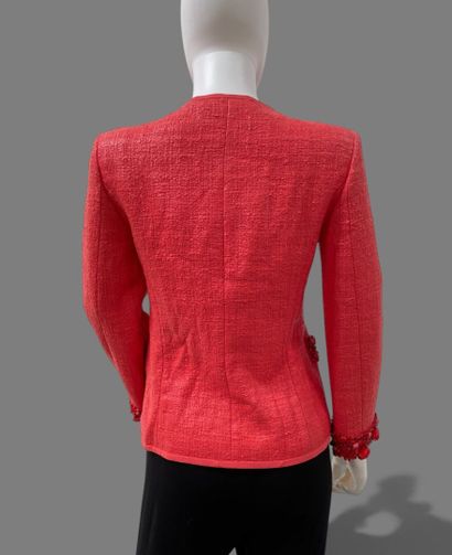 Georges RECH 
Coral-colored lustrous cotton...