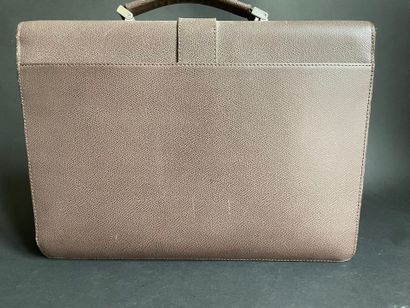 LANCEL
40 cm brown grained leather briefcase,...